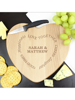 Personalised Good Times Heart Chopping Board
