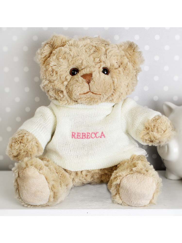 Personalised Pink Name Only Teddy Bear