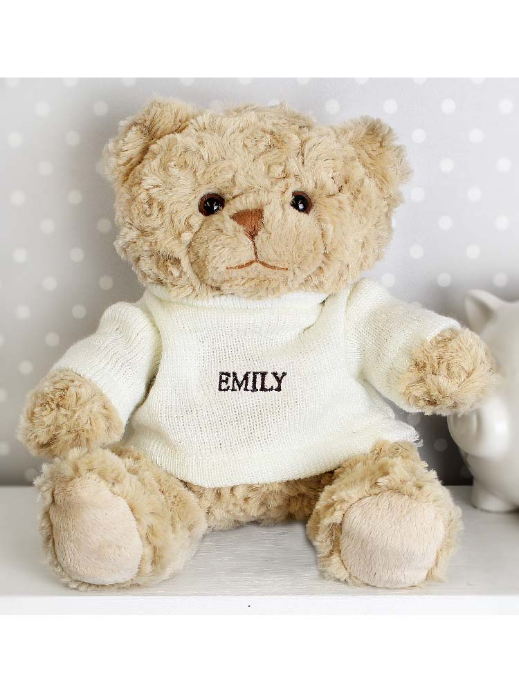 Personalised Name Only Teddy Bear  - Brown Embroidery