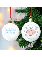 Personalised Baby Boy My First Christmas Bauble