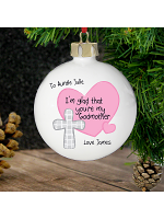 Personalised Godmother Bauble Pink