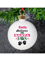 Personalised Santa Paws Bauble