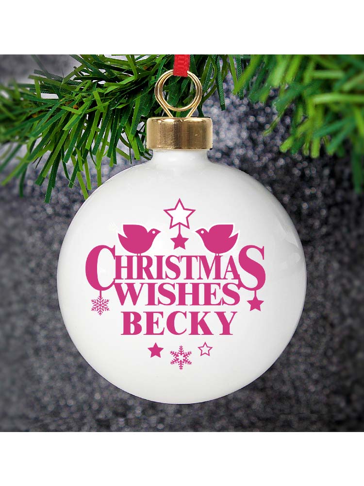 Personalised Christmas Wishes Bauble