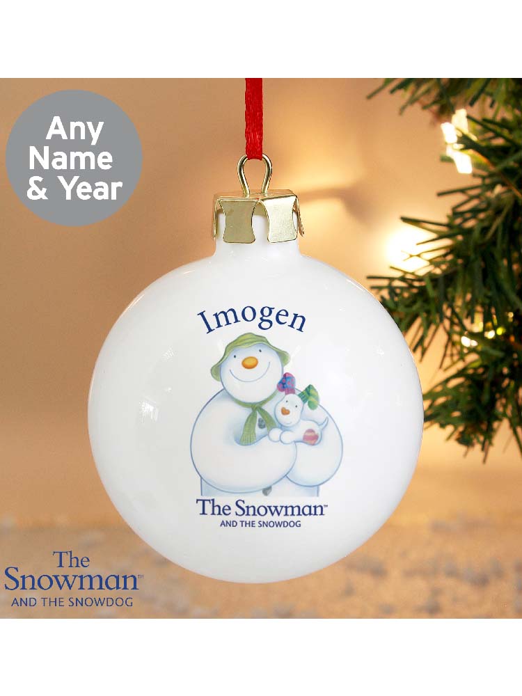 Personalised The Snowman and the Snowdog Bauble