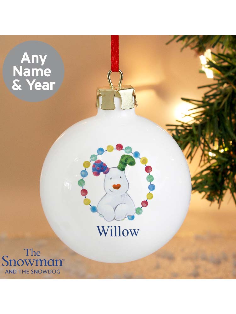 Personalised The Snowdog Bauble