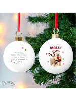 Personalised Boofle Christmas Reindeer Bauble