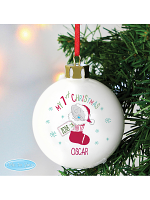 Personalised Tiny Tatty Teddy My 1st Christmas Stocking Bauble