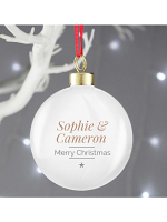 Personalised Classic Gold Star Christmas Bauble