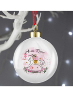 Personalised Pink Rocking Horse Bauble