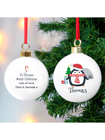 Personalised Christmas Penguin Bauble