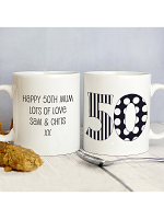 Personalised Monotone Numbers Mug