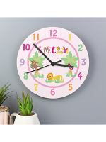 Personalised Pink Animal Alphabet Clock