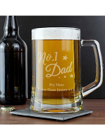 Personalised No.1 Dad Glass Pint Stern Tankard