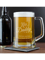 Personalised No.1 Daddy Glass Pint Stern Tankard