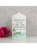 Personalised Whimsical Church Blue 1st Holy Communion Candle