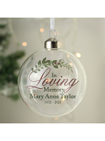 Personalised In Loving Memory Glass Bauble