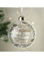 Personalised First Christmas As... Glass Bauble