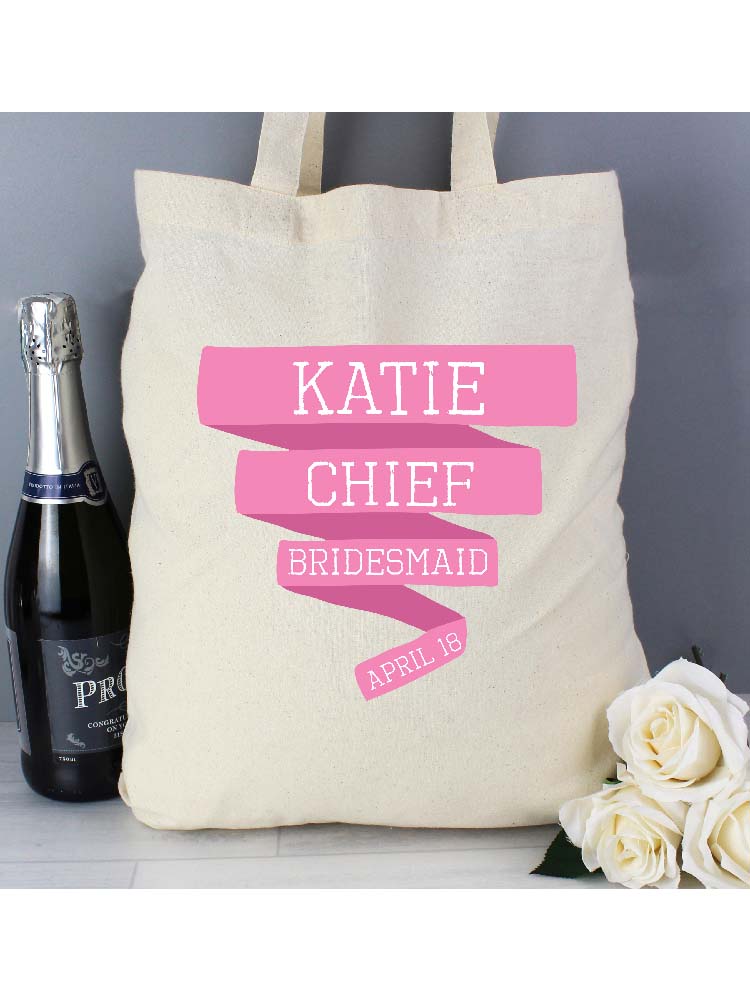 Personalised Pink Banner Cotton Bag