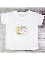 Personalised Baby Unicorn T shirt 3-4 Years