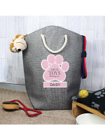 Personalised Pink Paw Print Storage Bag