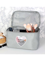 Personalised Geometric Grey Vanity Bag