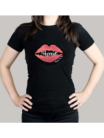 Personalised Rose Gold Lips Hen Party T-Shirt - Black XL