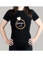 Personalised Gold Bling Ring Hen Party T-Shirt - Black Small