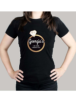 Personalised Gold Bling Ring Hen Party T-Shirt - Black XL