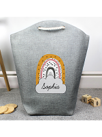 Personalised Mustard & Pink Rainbow Storage Bag