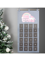 Personalised Christmas Unicorn Advent Calendar In Silver Grey