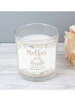 Personalised Mother of the Bride 'Floral Watercolour Wedding' Scented Jar Candle