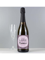 Personalised Lilac Lace Bottle of Prosecco