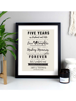 Personalised Anniversary Black Framed Poster Print