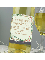 Personalised 'Wonderful Time of The Year' Christmas White Wine
