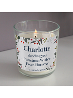 Personalised Festive Christmas Scented Jar Candle