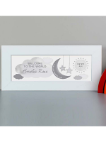 Personalised New Baby Moon & Stars Name Frame