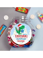 Personalised Dinosaur 'Have a Roarsome Christmas' Sweet Jar