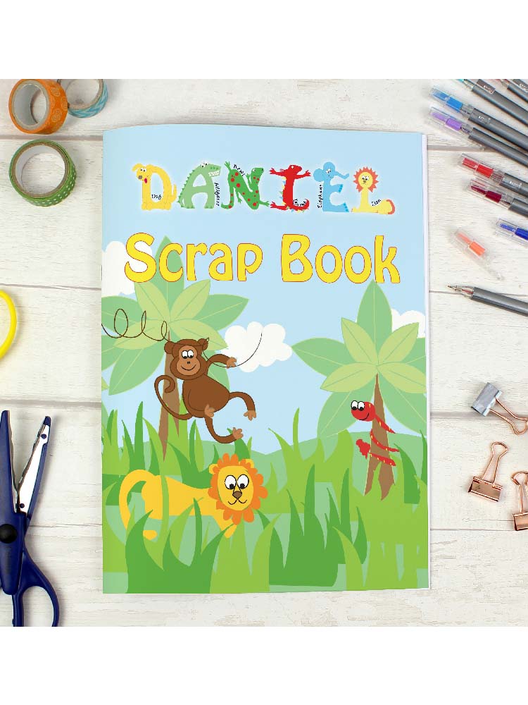 Personalised Blue Animal Alphabet - A4 Scrapbook