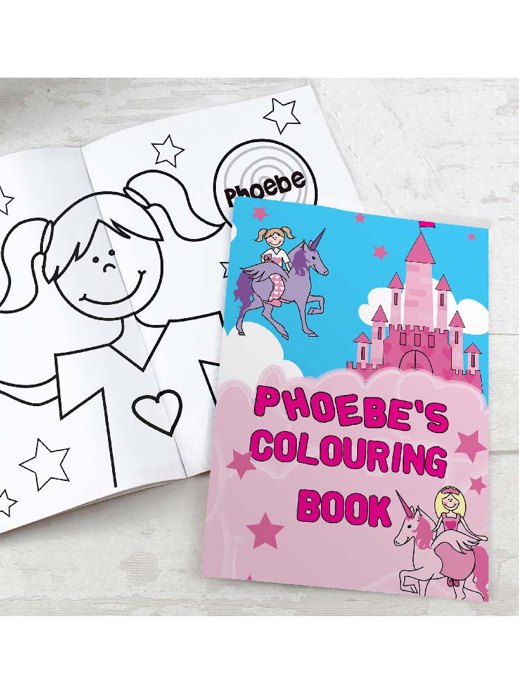 Personalised Princess & Unicorn Colouring Book