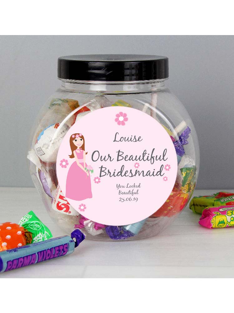 Personalised Fabulous Bridesmaid Sweet Jar