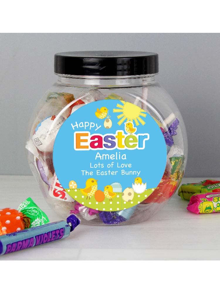 Personalised Easter Chick Sweet Jar