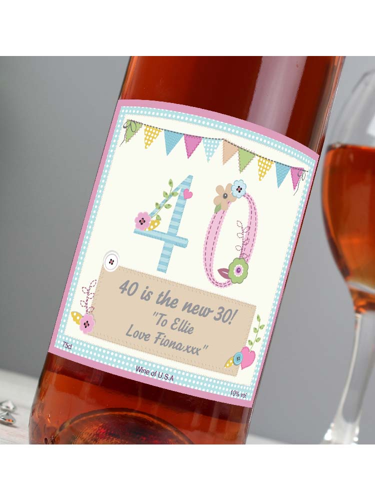 Personalised Birthday Craft Rose Wine