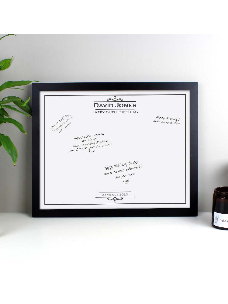 Personalised Occasion Black Signing Framed Print