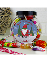 Personalised Tartan Santa Sweet Jar