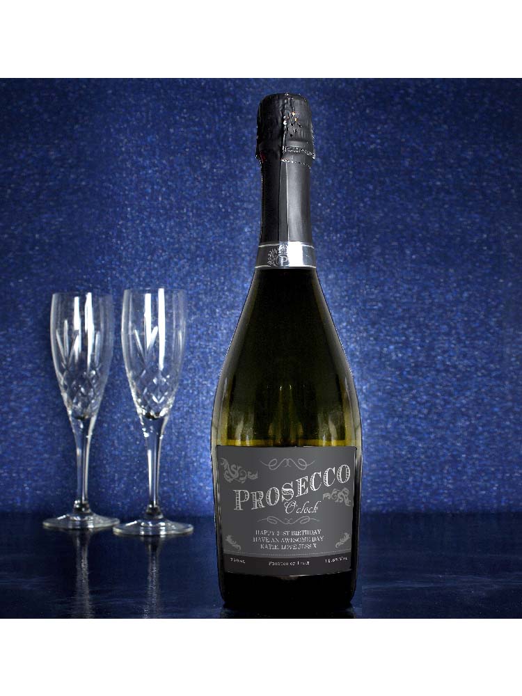 Personalised 'Prosecco O'Clock' Bottle of Prosecco