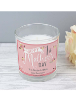 Personalised Floral Bouquet 1st Mothers Day Scented Jar Candle