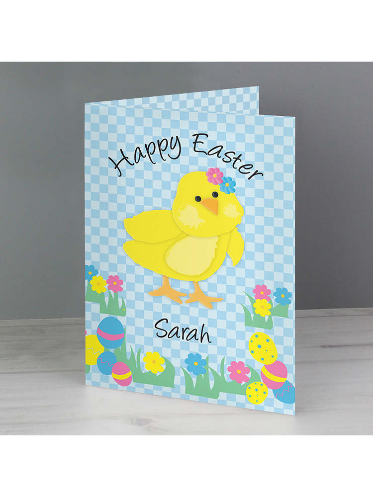 Personalised Happy Easter Chick Card