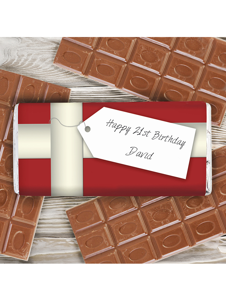 Personalised Ribbon Tag Milk Chocolate Bar