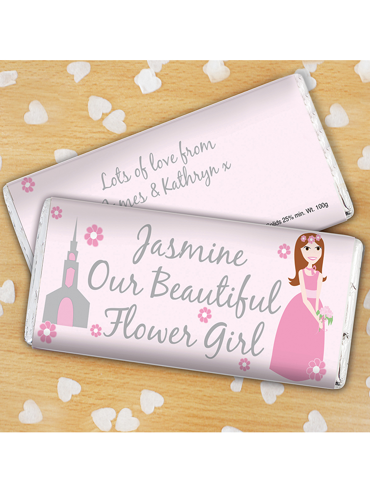 Personalised Fabulous Flower Girl Milk  Chocolate Bar