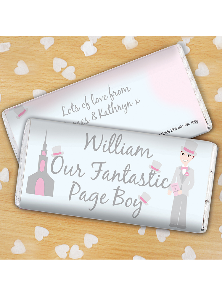 Personalised Fantastic Page Boy Milk Chocolate Bar